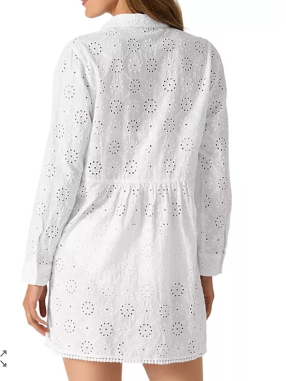 Tommy Bahama Harbor Eyelet Shirt Swim Cover-Up - S - Picture 2 of 6